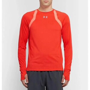 Under Armour Mens Sports Shirt - HexDelta HeatGear - Tomato Red - Size XL